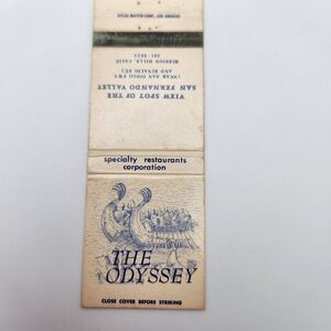 Vintage Matchbook The Odyssey Restaurant Mission Hills California Collectible Ep